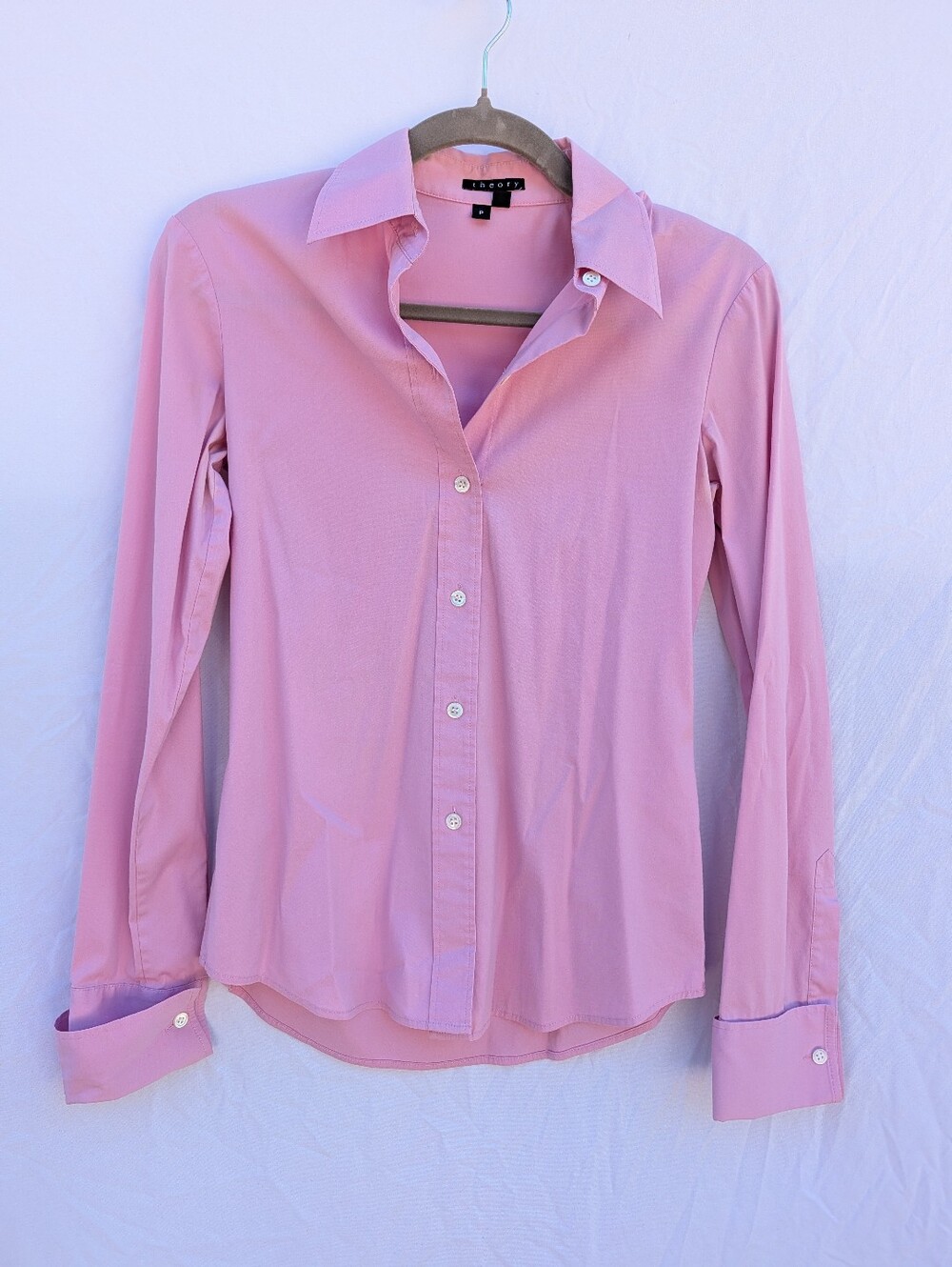 Theory Women's Pink Casual Button Up